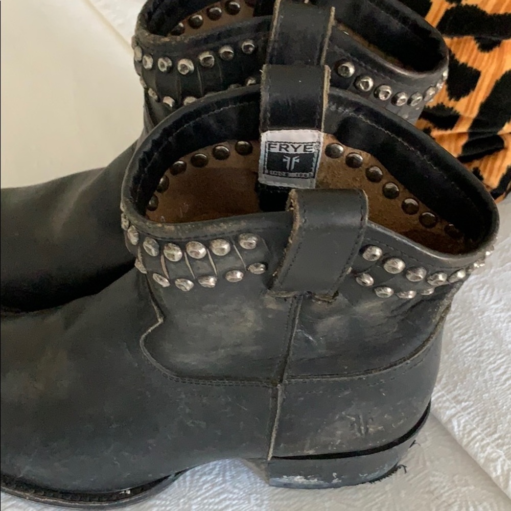 Frye Black Leather Western Boot size 38.5